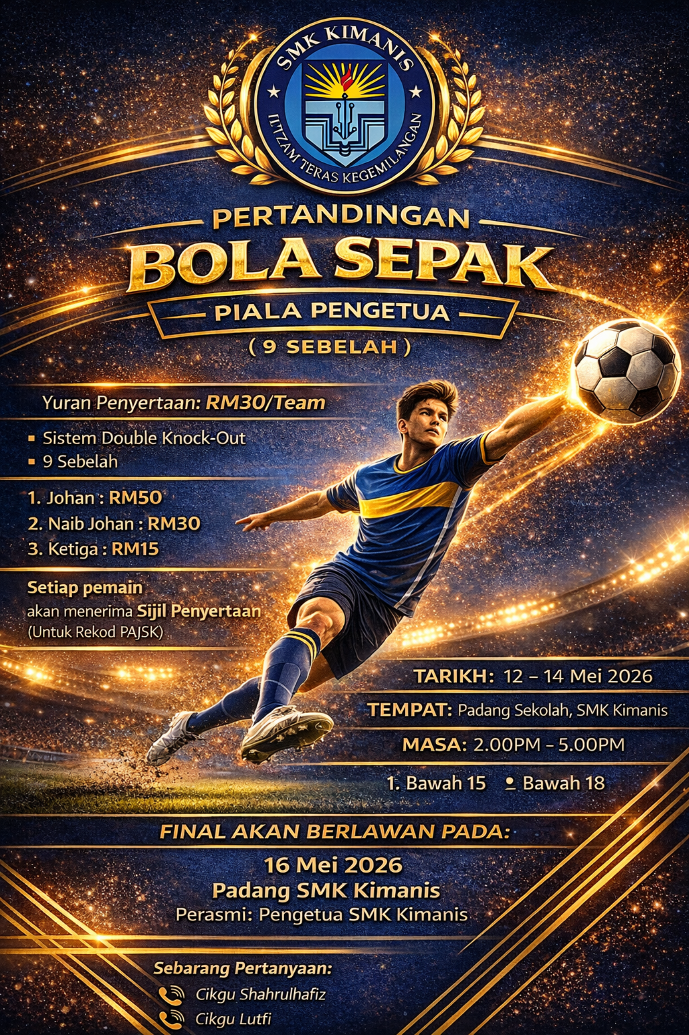 Pertandingan Bola Sepak 9 Sebelah Piala Afandy Yubah