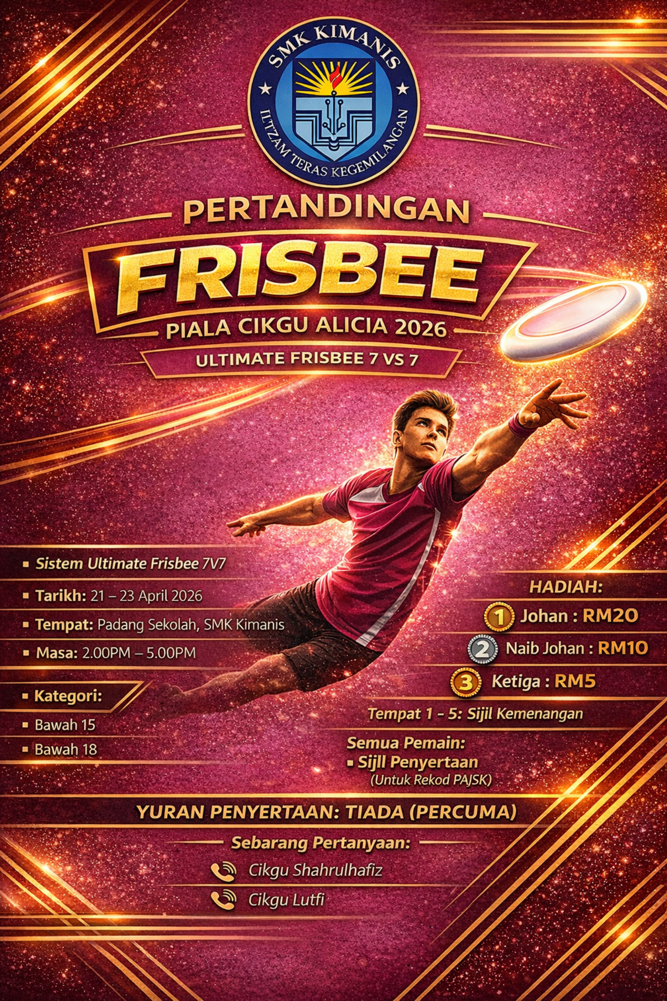 Pertandingan Catur SMK Kimanis Piala PKKOKUM