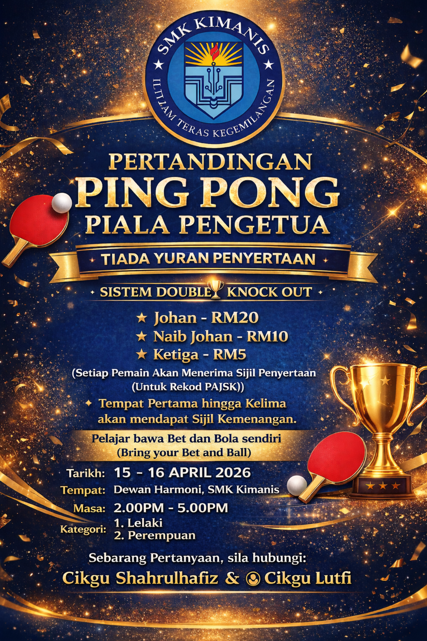 Pertandingan Sepak Takraw Piala Cikgu Hasimah 2026
